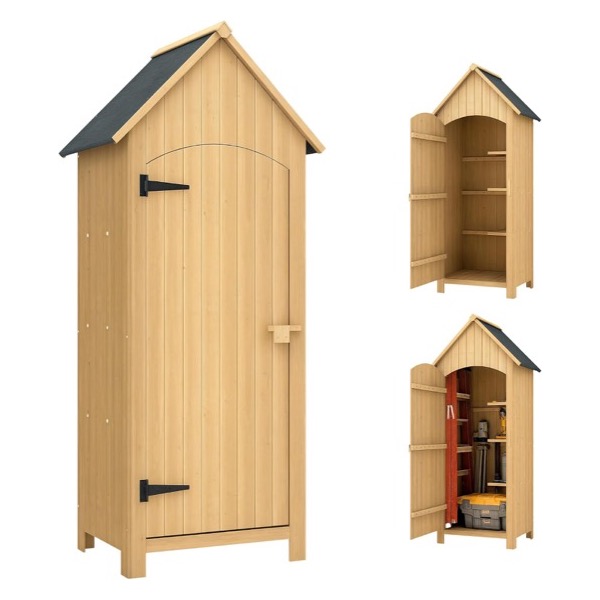 Armoire abri de jardin en bois Outsunny avec toit bitumé