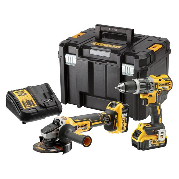 Kit Dewalt DCK2080P2T perceuse DCD796 et meuleuse DCG405 avec batteries 5 Ah