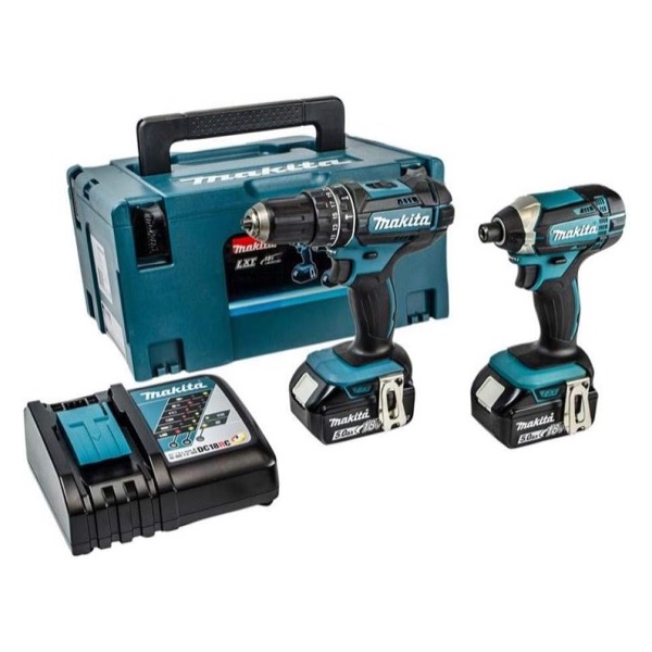 Pack Makita DLX2131TJ perceuse DHP482 et visseuse à chocs DTD152