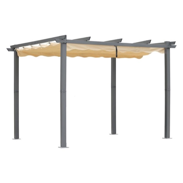 Pergola en aluminium Angel Living 4x3 m à toile coulissante