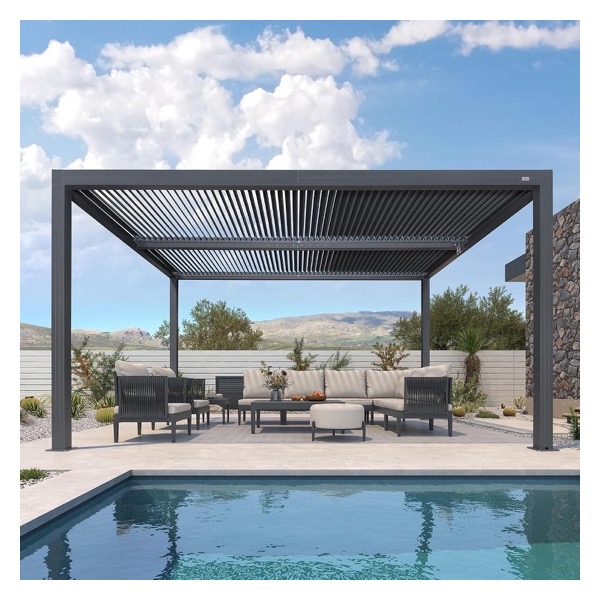 Pergola bioclimatique Purple Leaf 4,6x3,3 m tout aluminium