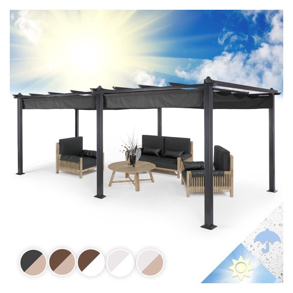 Pergola en aluminium Blumfeldt 3x6 m à toit rétractable