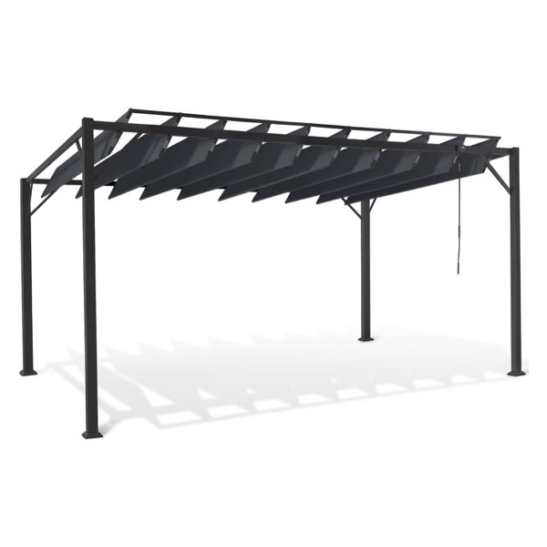 Pergola IDMarket 3x4 m à lames orientables gris anthracite