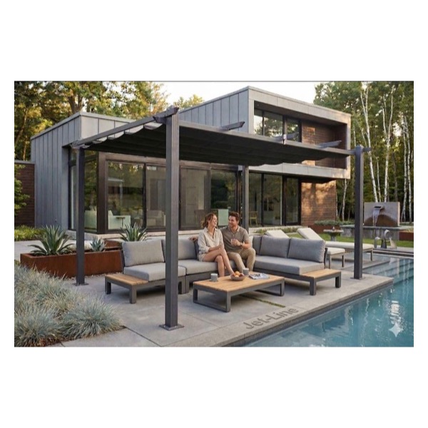 Pergola tonnelle en aluminium Jet-Line Luxor 4x3 m anthracite