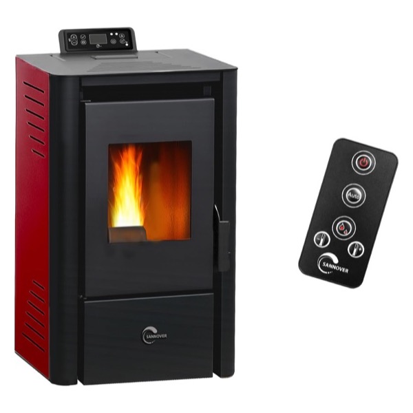 Poêle à granulés Sannover Anita 9,4 kW bordeaux