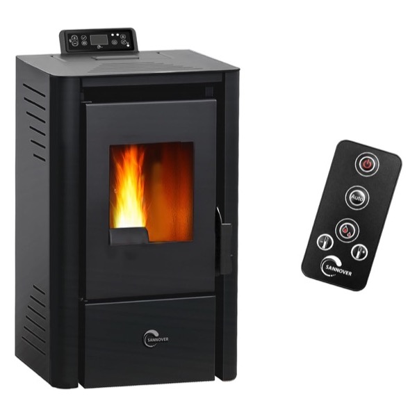 Poêle à granulés étanche Sannover Anita 8,2 kW noir